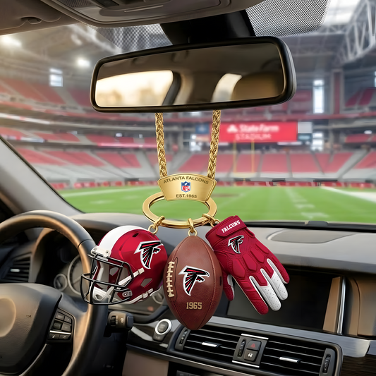 ATL X NFL Helmet and Football Car Ornament NAK NHT