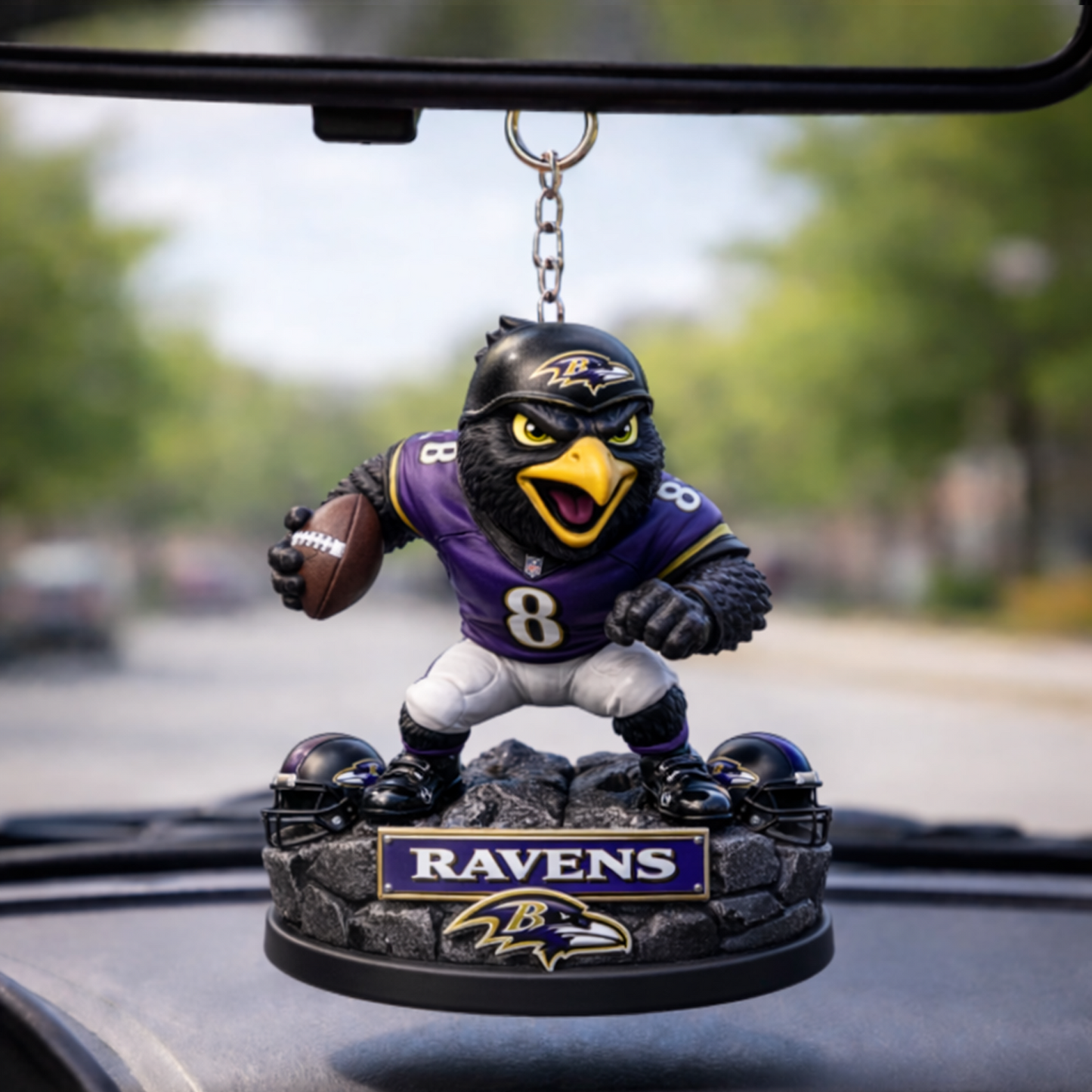 BAL X NFL Football Mascot Car Hanging Ornament NAK NHT