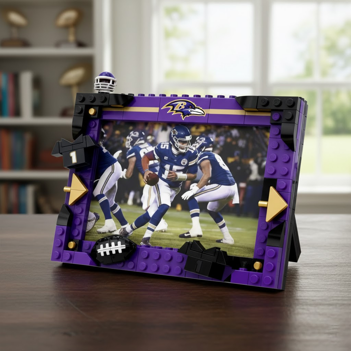 BAL X NFL Football Photo Frame Building Set Compatible Display Gift For Fans NAK NHT