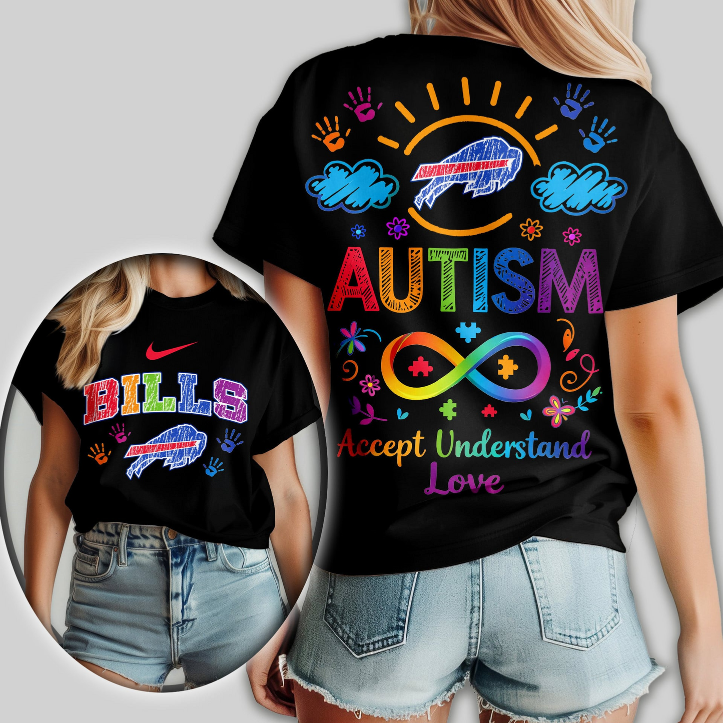 BB Premium NFL National Autism Acceptance Month Women Shirt DDT NTL