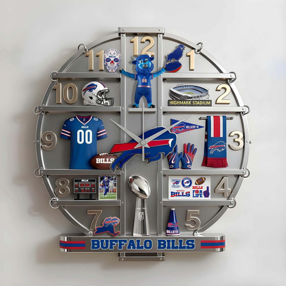 BB x NFL Home Decorative 3D Visual Effect Acrylic Wall Clock NAK CTKT