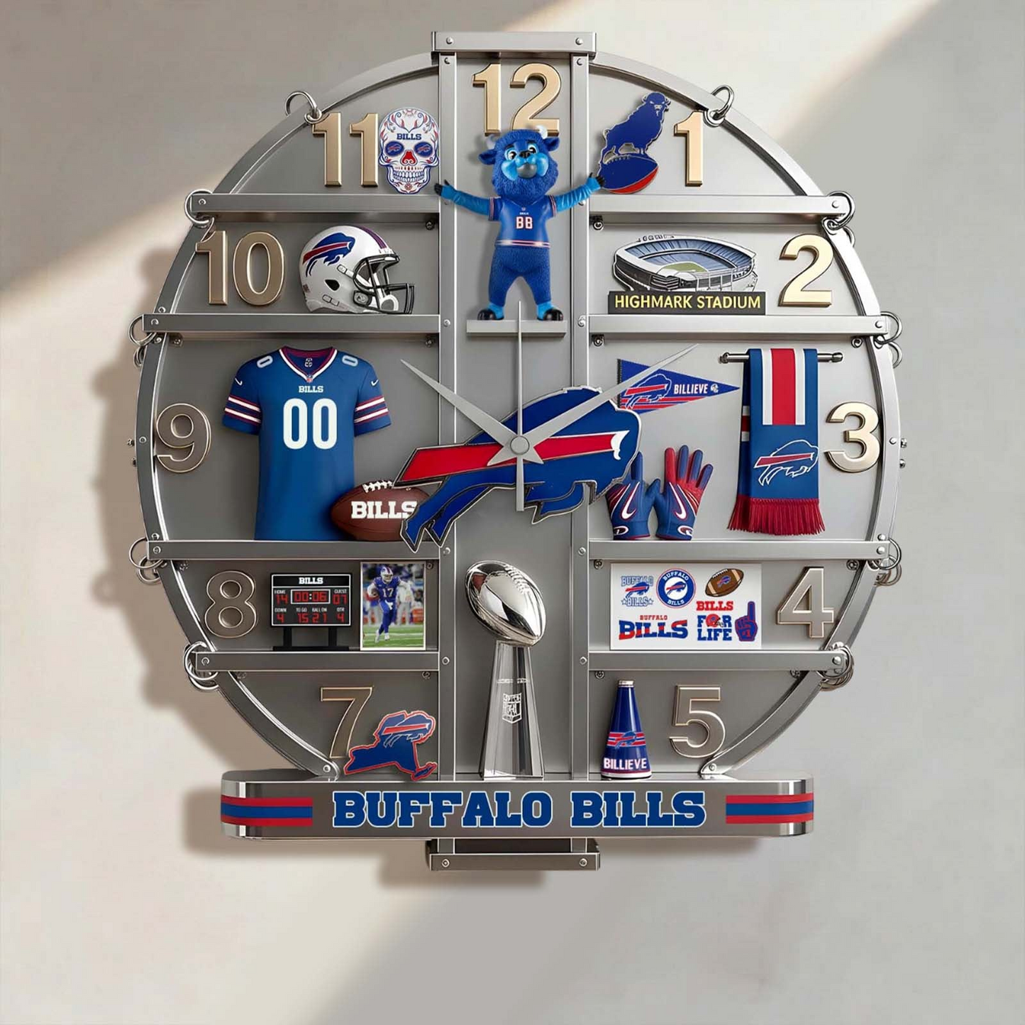 BB x NFL Home Decorative 3D Visual Effect Acrylic Wall Clock NAK CTKT