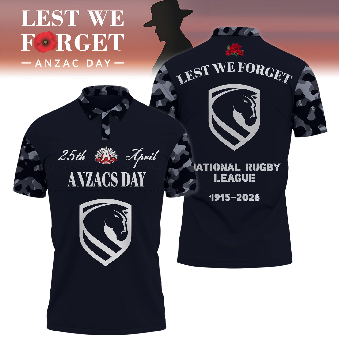 BB x NRL 2026 Anzac Day Polo Shirt DDT TTTZ
