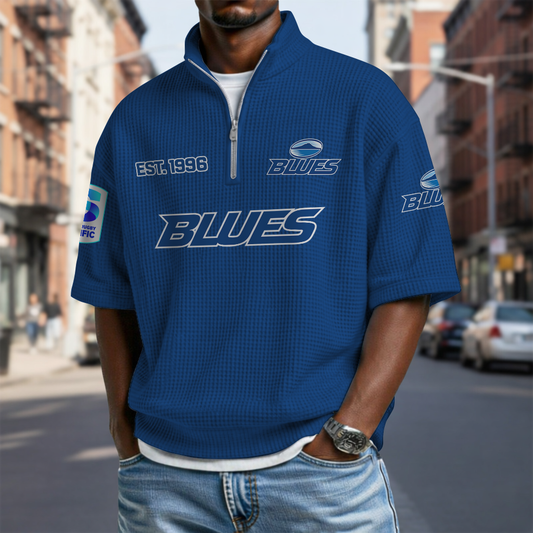 BLU x SRP Waffle Short Sleeved Polo Shirt DDT NTL
