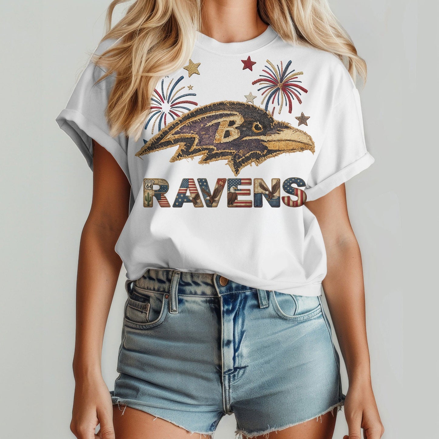 BR Premium NFL 250th Anniversary Of America Patchwork Women Shirt DDT CTND