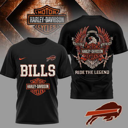 BUF Premium NFL 122 Year Harley Davidson 3D Shirt 2603 DatND DVT