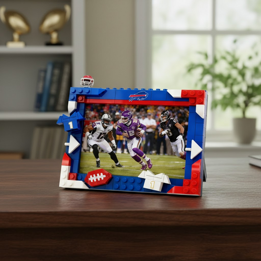BUF X NFL Football Photo Frame Building Set Compatible Display Gift For Fans NAK NHT