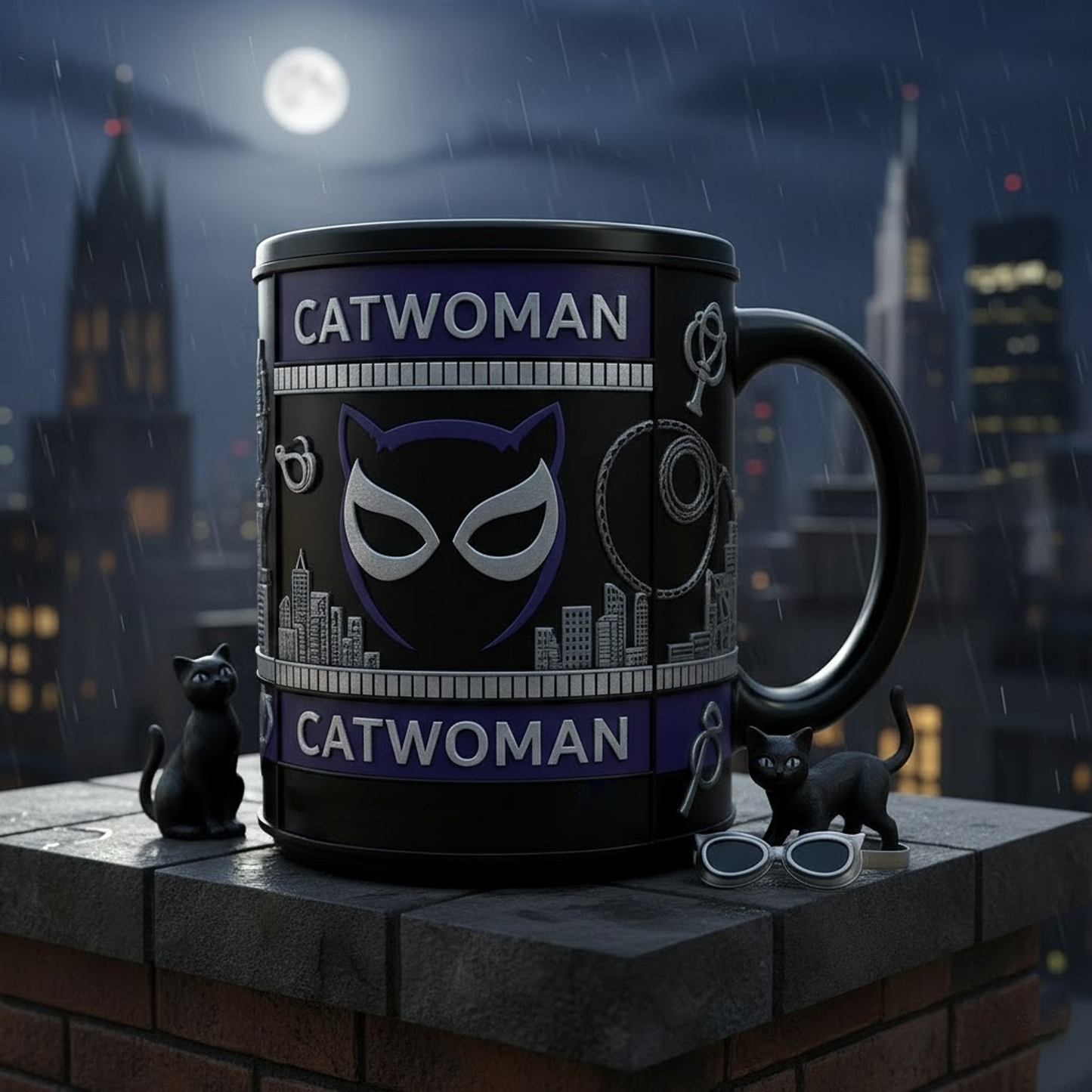CAT X Mug featuring DC Comics legends. NAK NHT