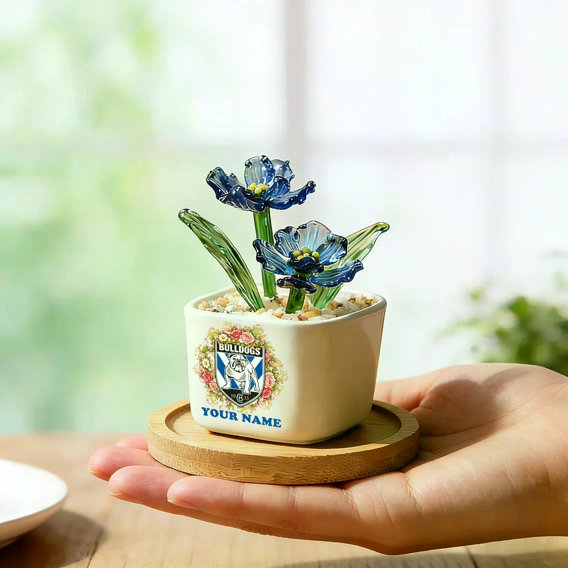 CBB _NRL Custom Birth Month Glass Flower Pot Handmade Gift For Fan - Limited Edition NAK TTT