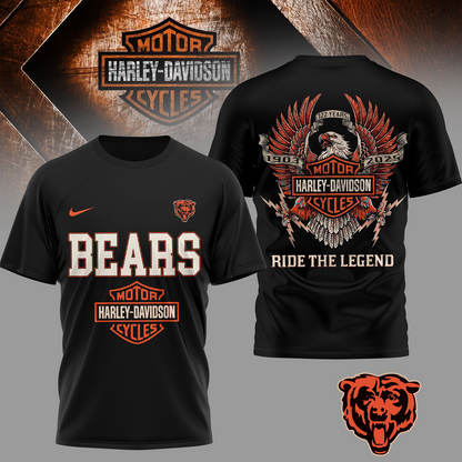 CHI Premium NFL 122 Year Harley Davidson 3D Shirt 2603 DatND DVT