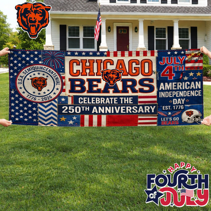 CHI Premium NFL Patchwork America 250 Fabric Banner DDT NTL