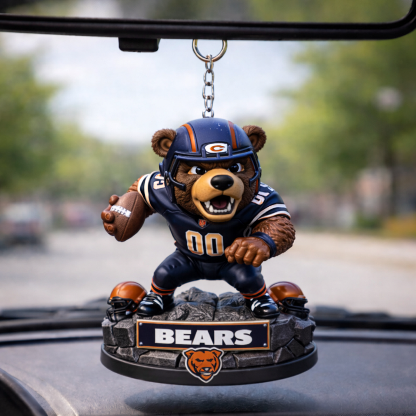 CHI X NFL Football Mascot Car Hanging Ornament NAK NHT