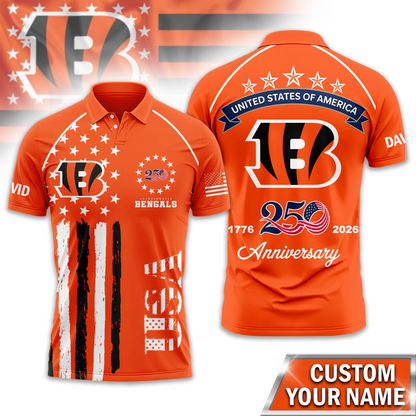 CIN Premium NFL American Semiquincentennial Polo Shirt DDT NTL