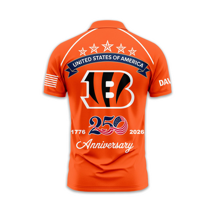 CIN Premium NFL American Semiquincentennial Polo Shirt DDT NTL