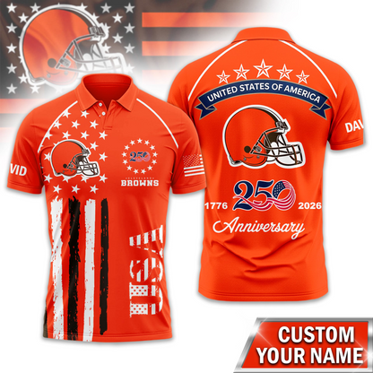 CLE Premium NFL American Semiquincentennial Polo Shirt DDT NTL
