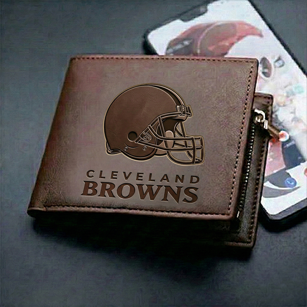 CLE x NFL Premium Embossed Football Team Wallet NAK TTT