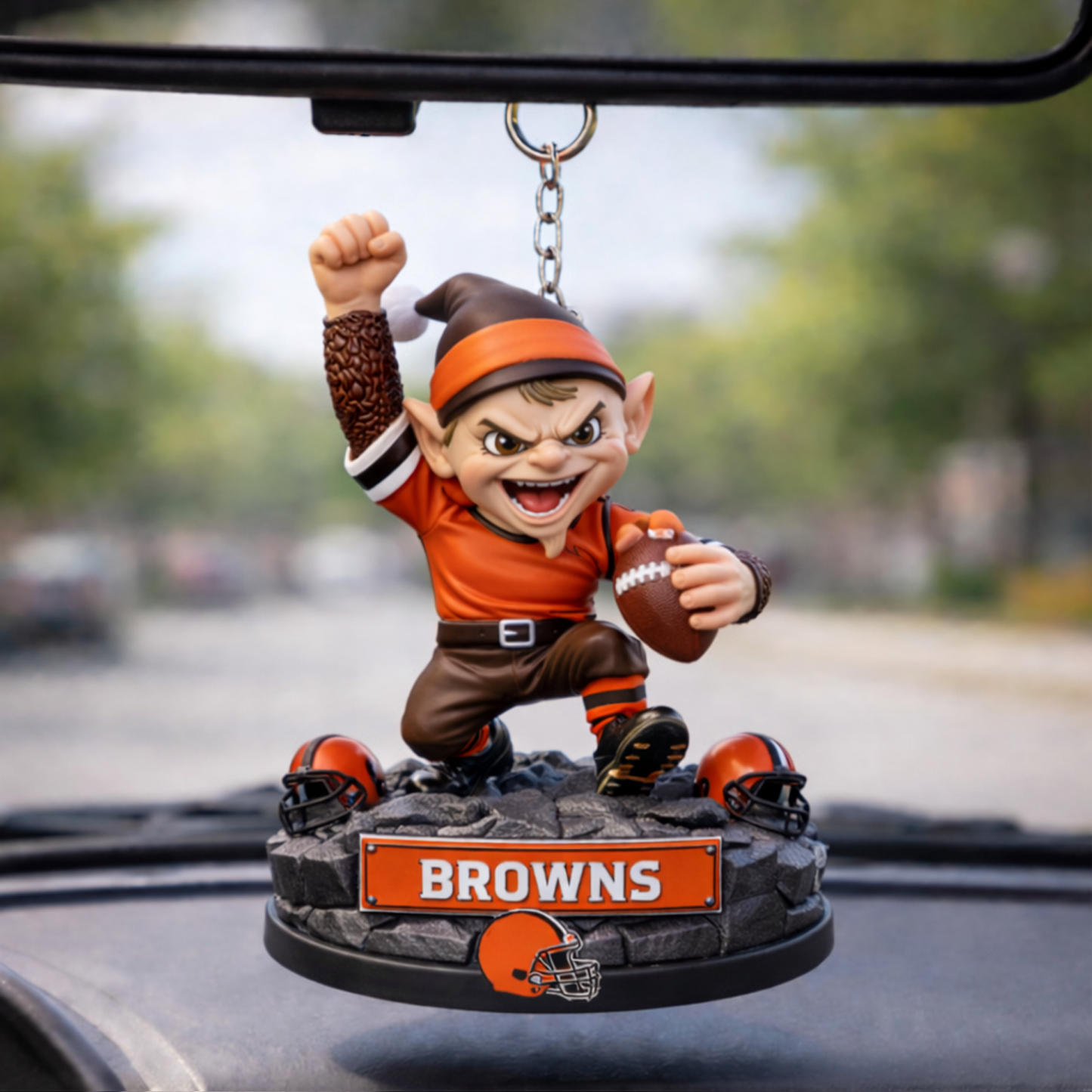 CLE X NFL Football Mascot Car Hanging Ornament NAK NHT