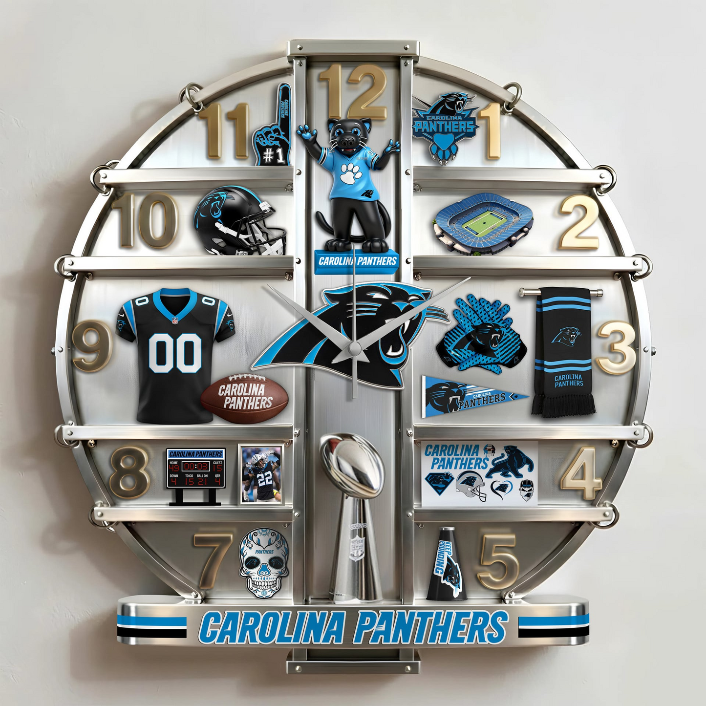 CP x NFL Home Decorative 3D Visual Effect Acrylic Wall Clock NAK CTKT