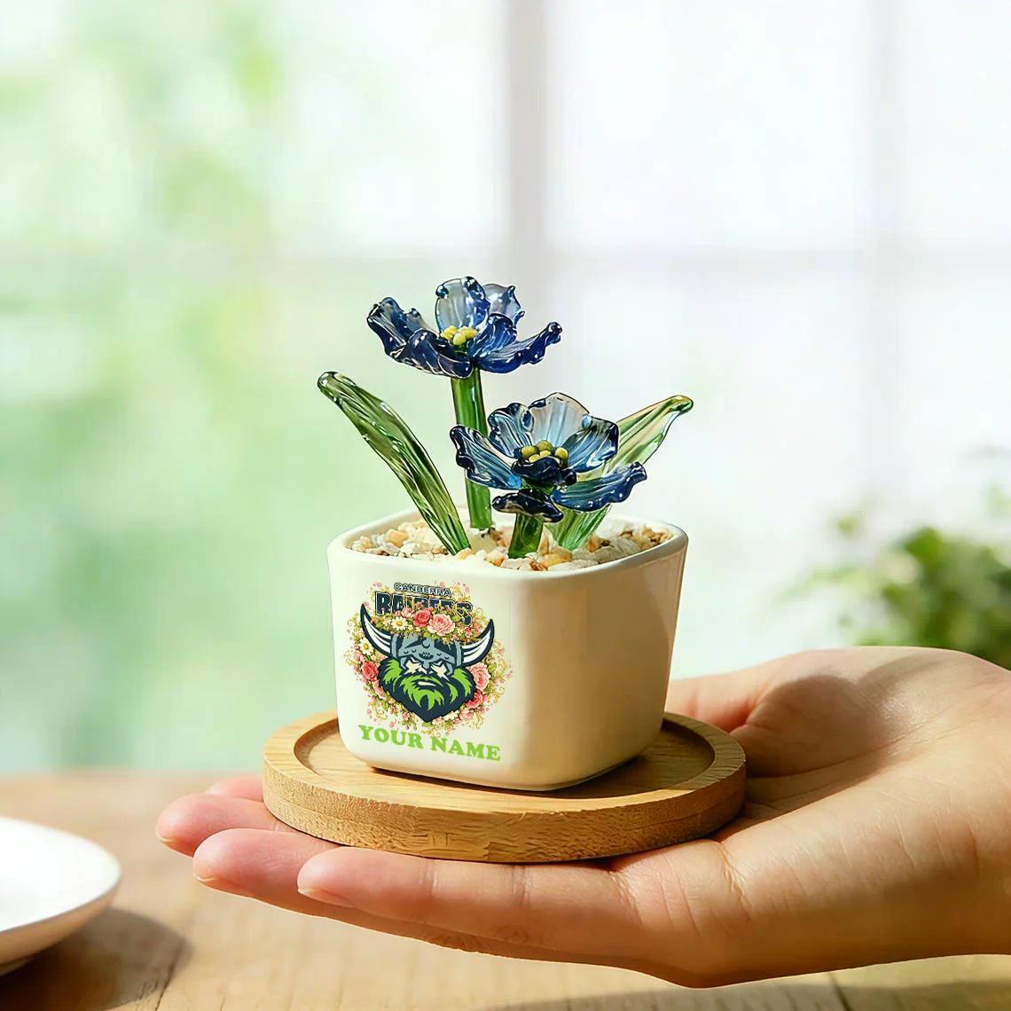 CR _NRL Custom Birth Month Glass Flower Pot Handmade Gift For Fan - Limited Edition NAK TTT