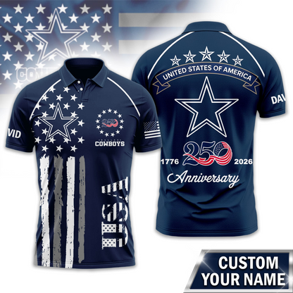 DC Premium NFL American Semiquincentennial Polo Shirt DDT NTL
