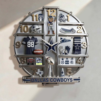 DC x NFL Home Decorative 3D Visual Effect Acrylic Wall Clock NAK CTKT