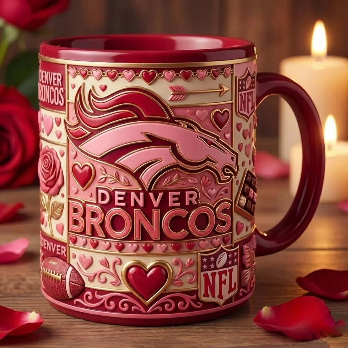 DEN X NFL Love Season Mug - Valentine 2026 NAK NHT
