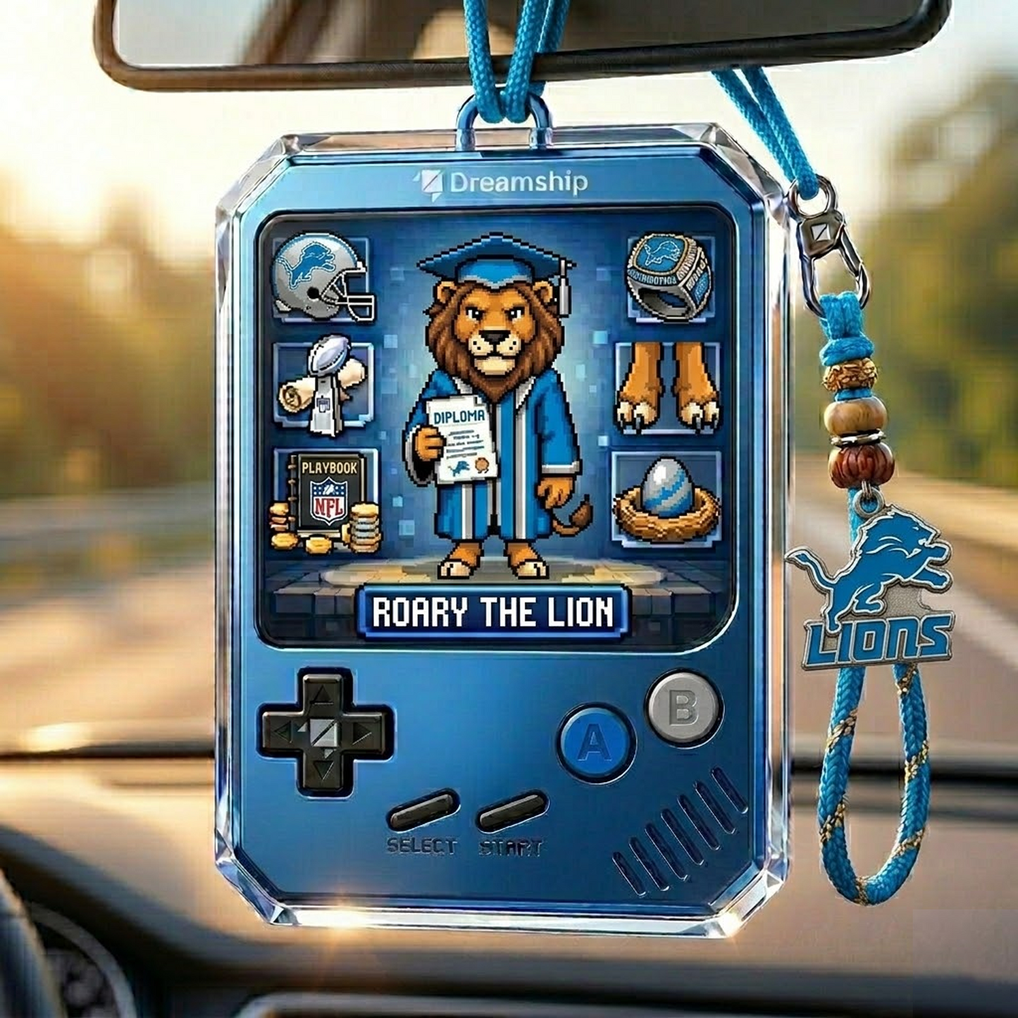DET X Classic NFL Football Team Name Car Ornaments NAK NHT