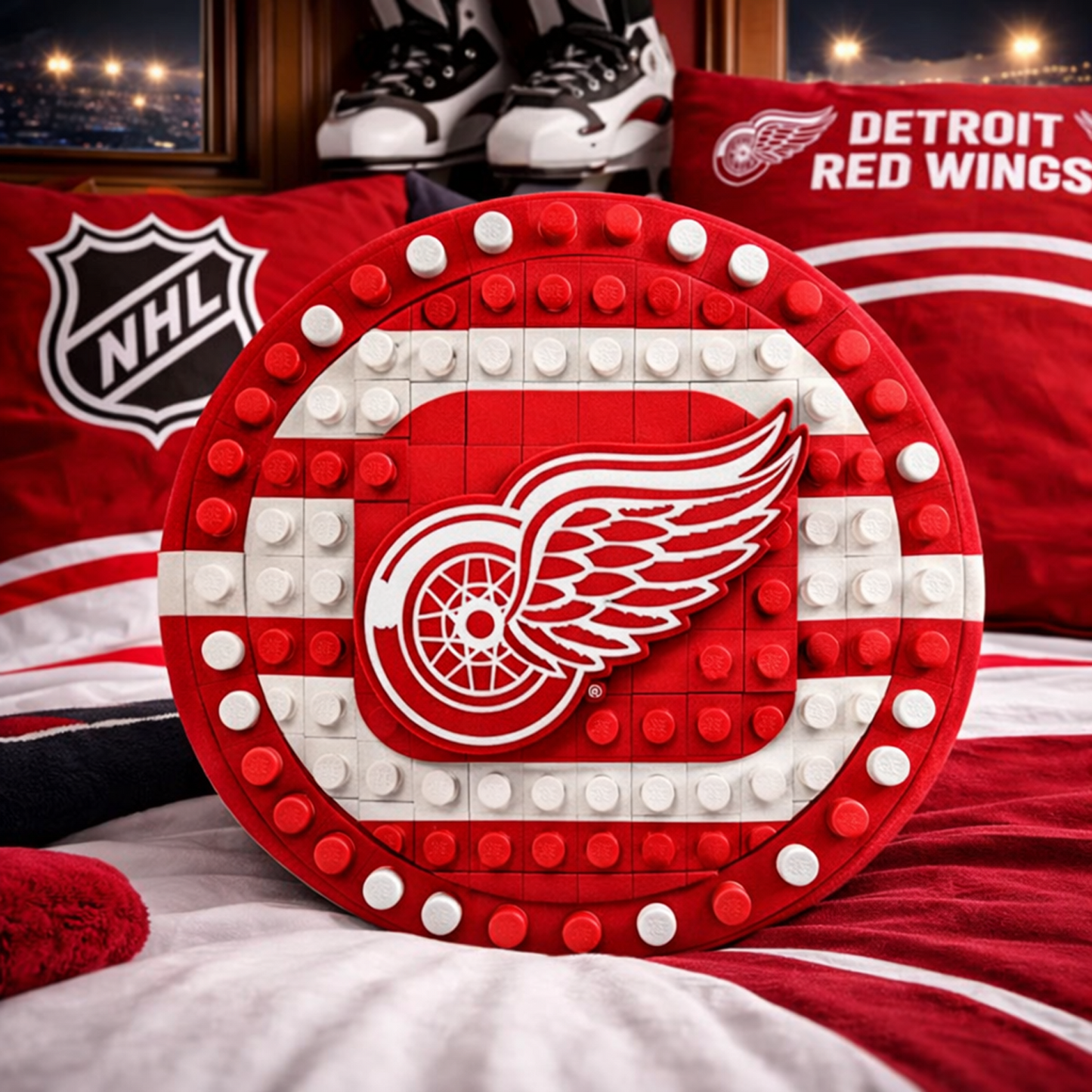 DET x NHL Hockey Logo Plush Pillow NAK NHT