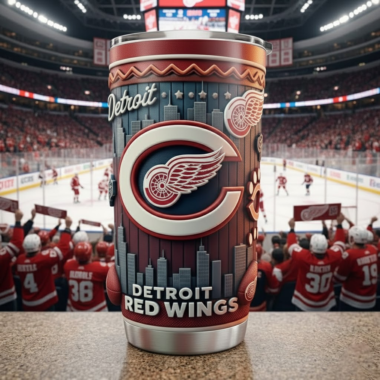 DET X NHL mascot-shaped thermal mug NAK NHT