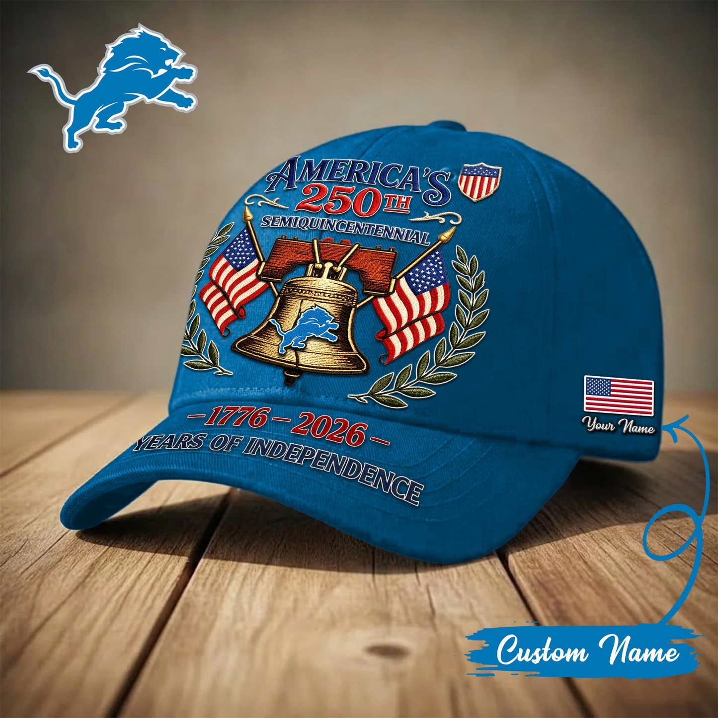 DET x Premium NFL 1776-2026 Years Of Independence Classic Cap NAK LBN