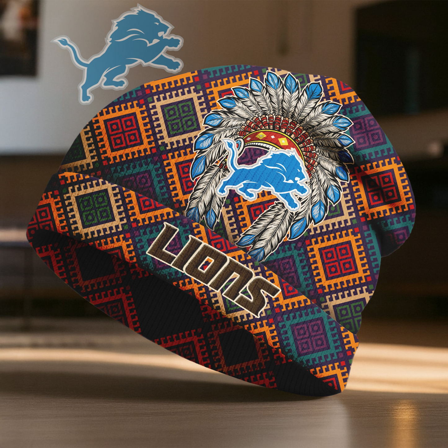 DL x Premium NFL Native American Heritage Beanie Hat NY NAK CTKT