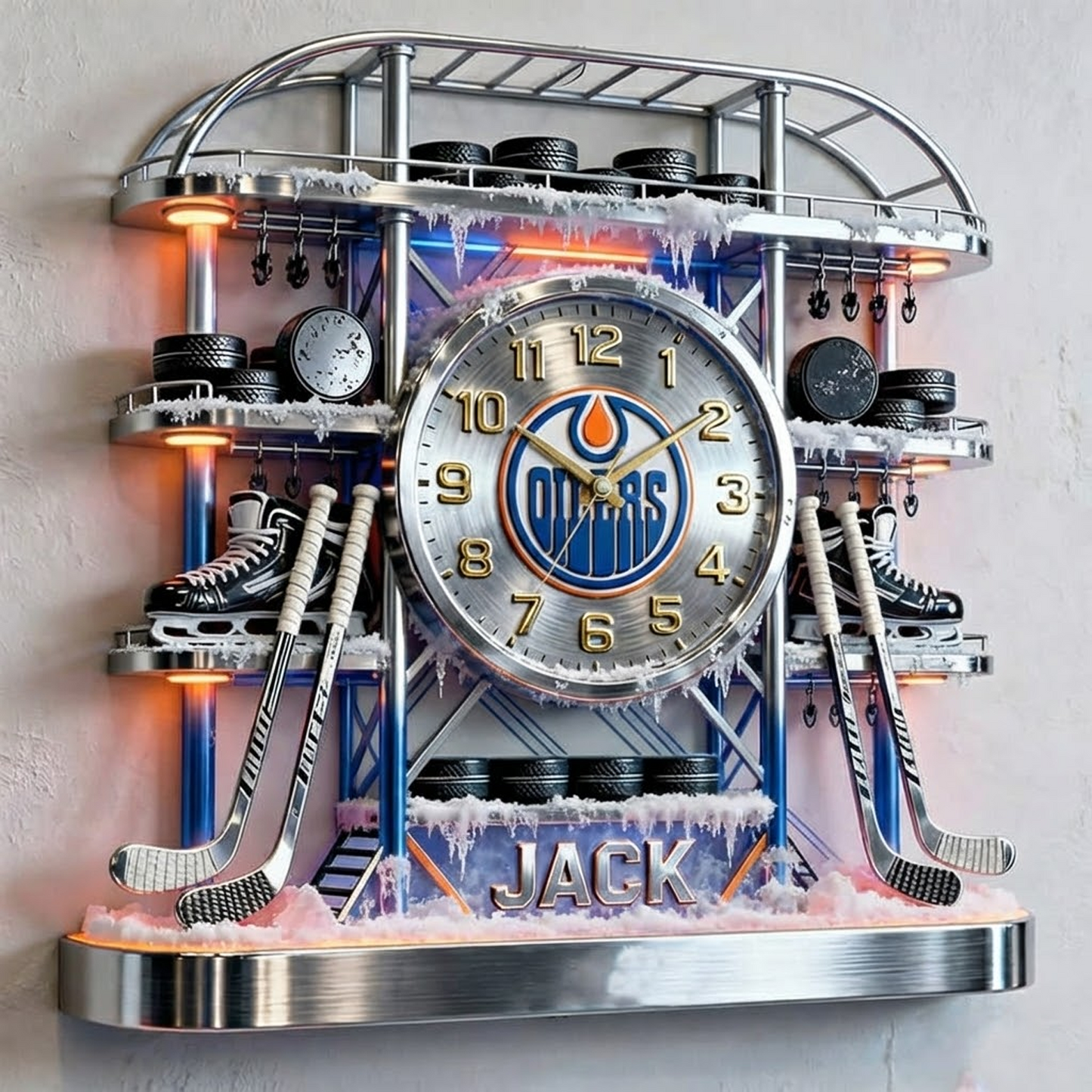 EDM X Personalized ice hockey arena tower themed clock NAK NHT