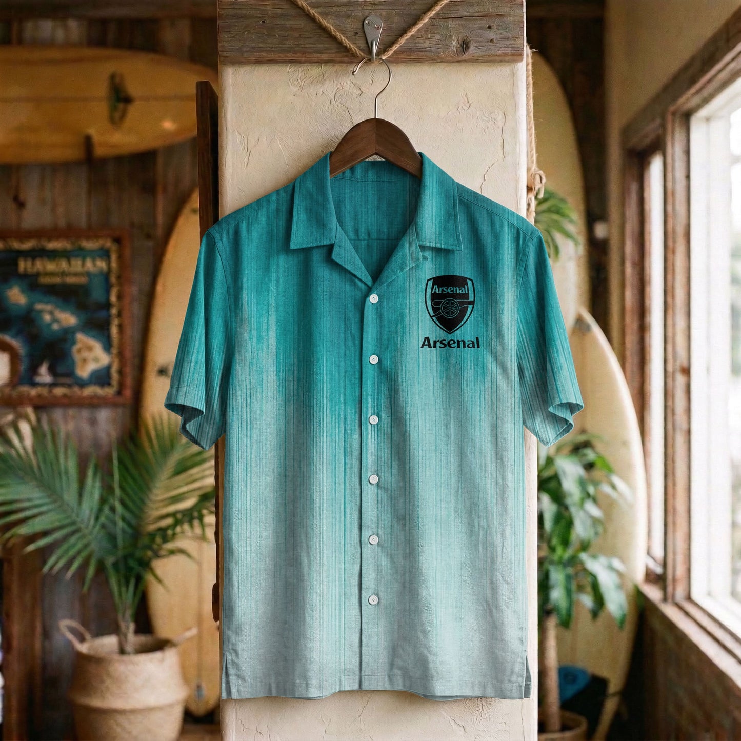 EPL x ARS Ombre Hawaiian Shirt HLP HLPHUONG