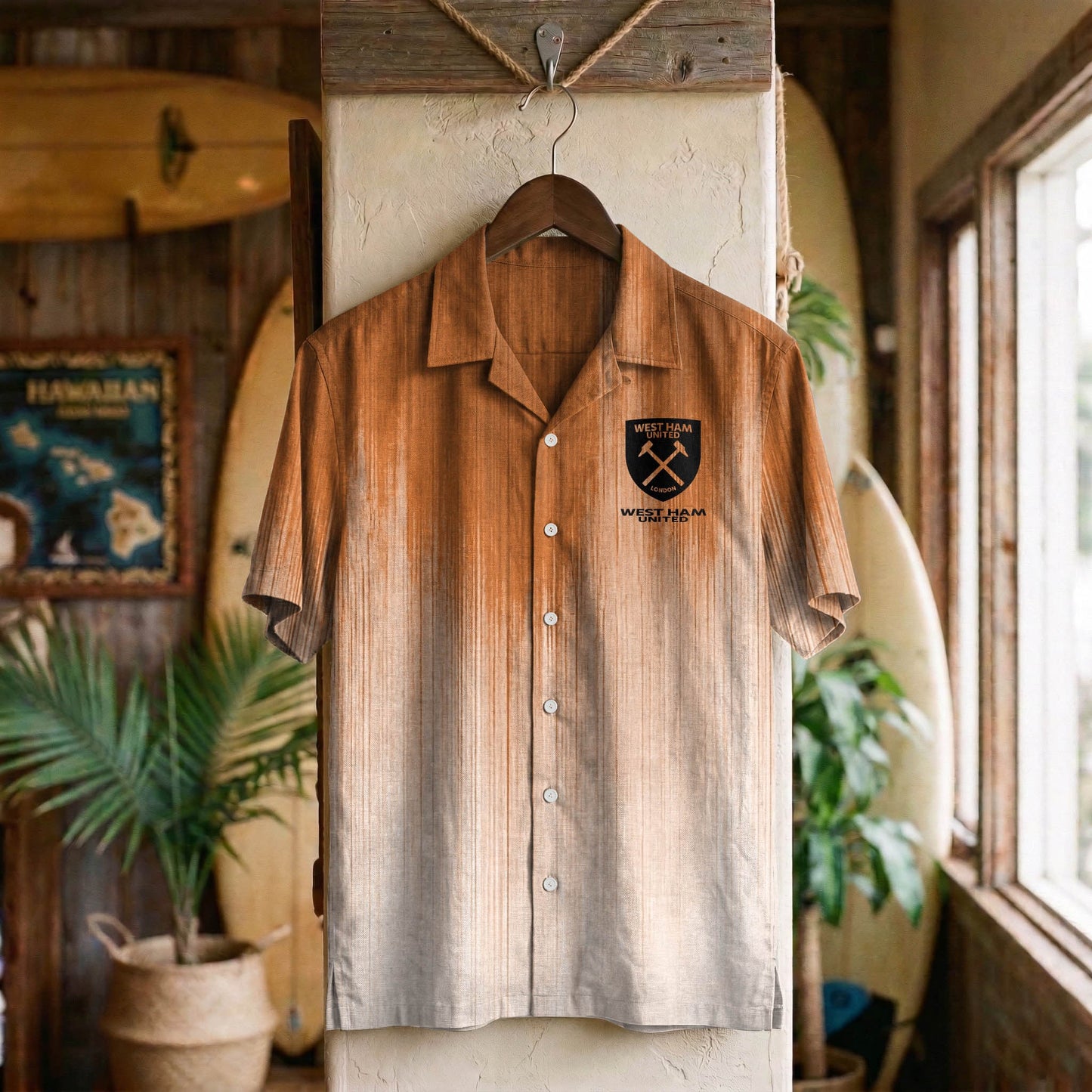 EPL x WHU Ombre Hawaiian Shirt HLP HLPHUONG