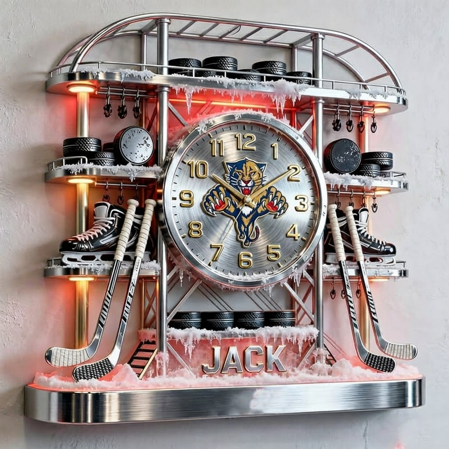 FLA X Personalized ice hockey arena tower themed clock NAK NHT