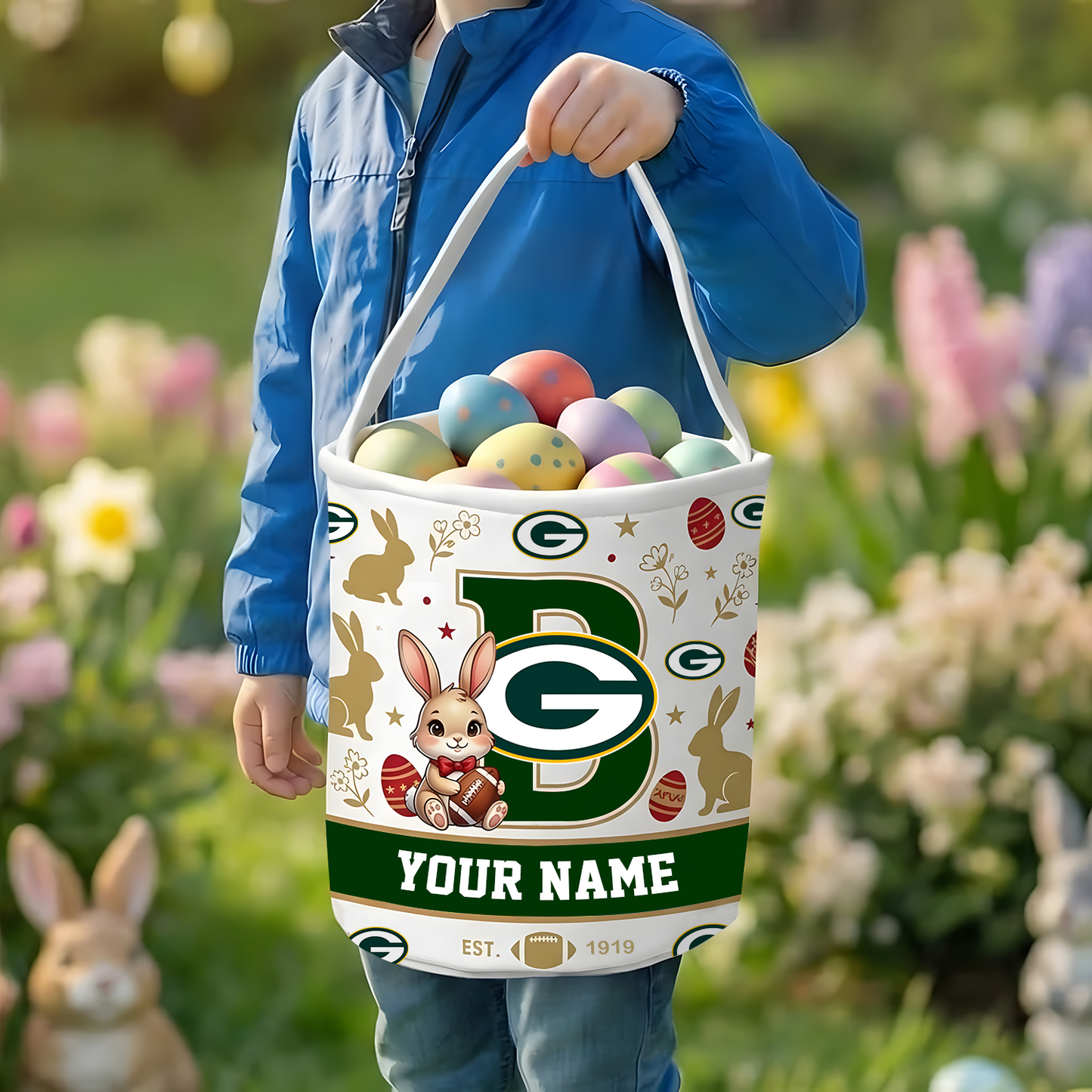 GB x Personalized Easter Bunny Egg Hunt Basket NAK NHT