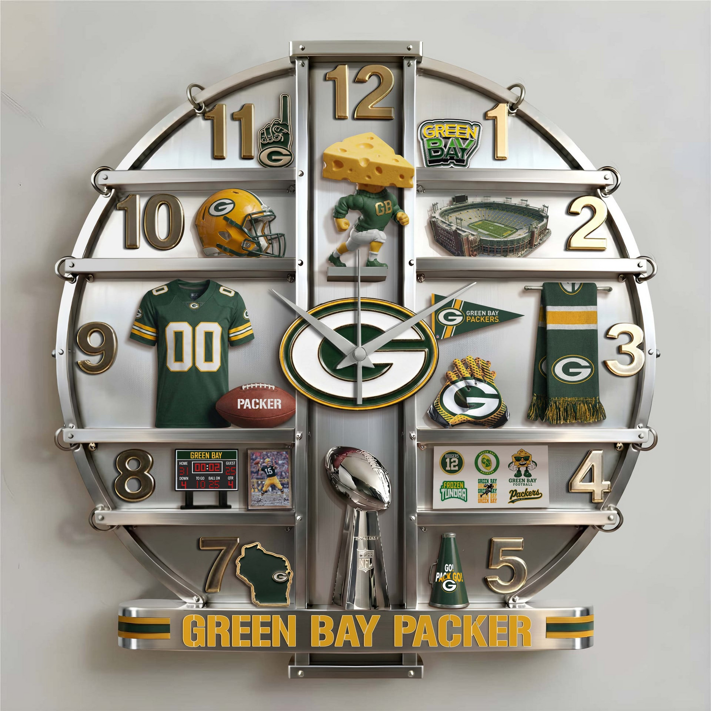 GBP x NFL Home Decorative 3D Visual Effect Acrylic Wall Clock NAK CTKT