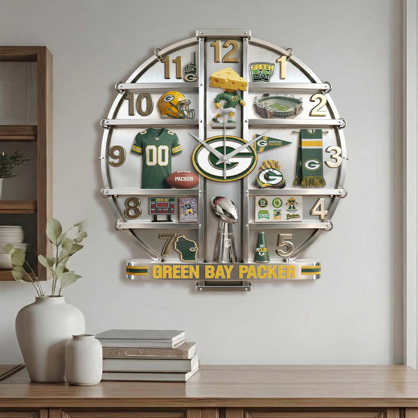 GBP x NFL Home Decorative 3D Visual Effect Acrylic Wall Clock NAK CTKT