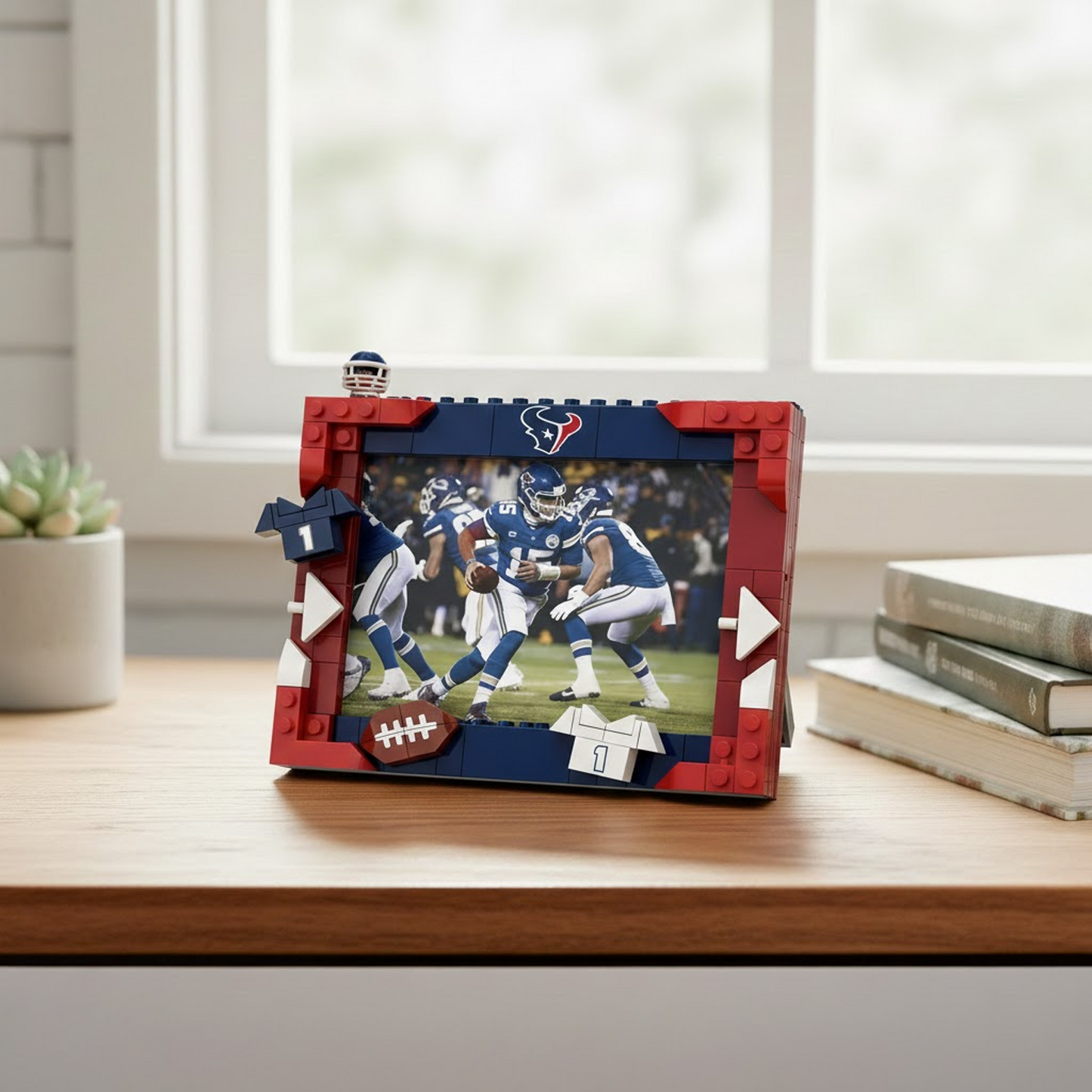 HOU X NFL Football Photo Frame Building Set Compatible Display Gift For Fans NAK NHT