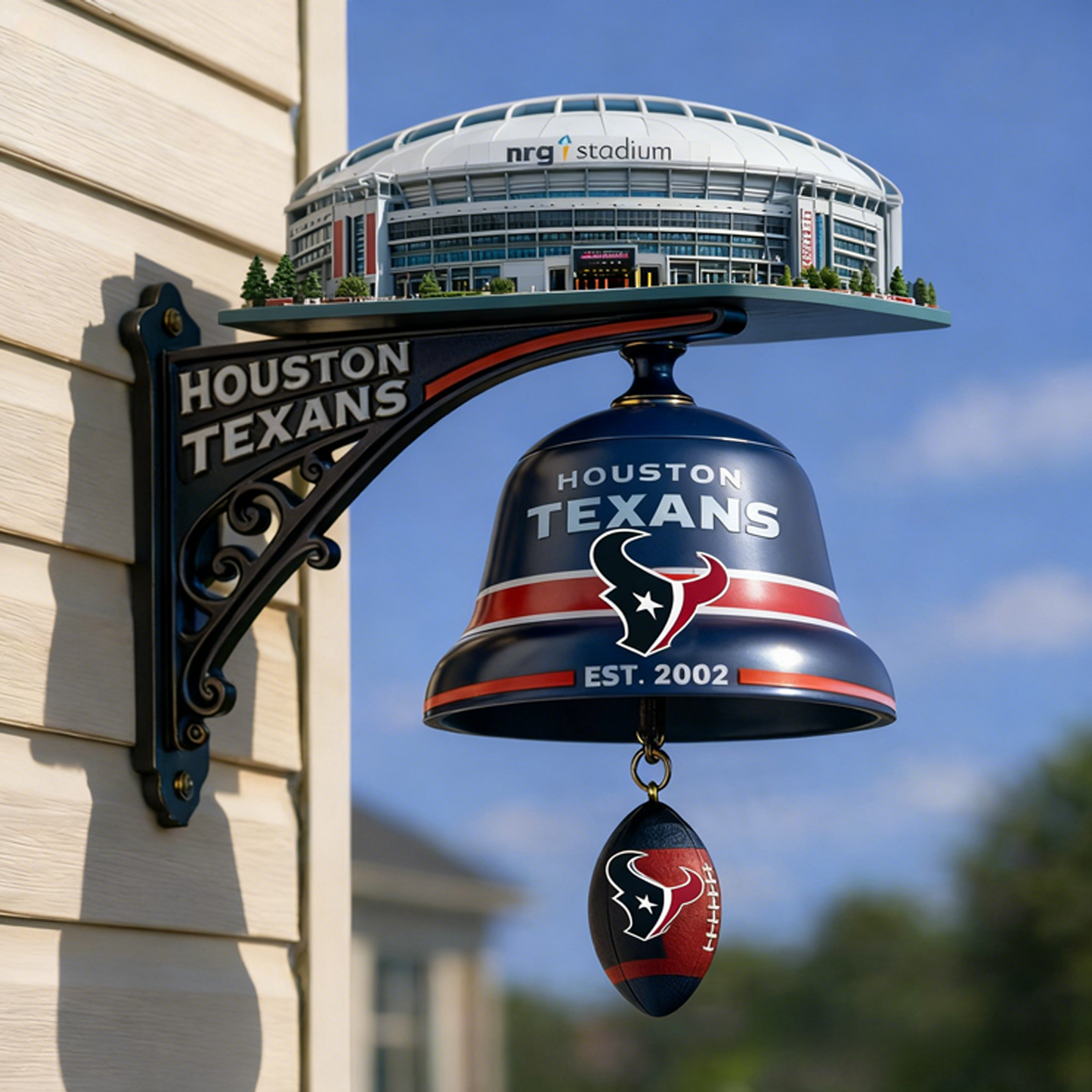 HOU X NFL Football Team Home Stadium-Themed Vintage Wall-Mounted Doorbell NAK NHT