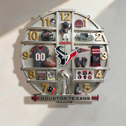 HT x NFL Home Decorative 3D Visual Effect Acrylic Wall Clock NAK CTKT
