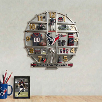 HT x NFL Home Decorative 3D Visual Effect Acrylic Wall Clock NAK CTKT