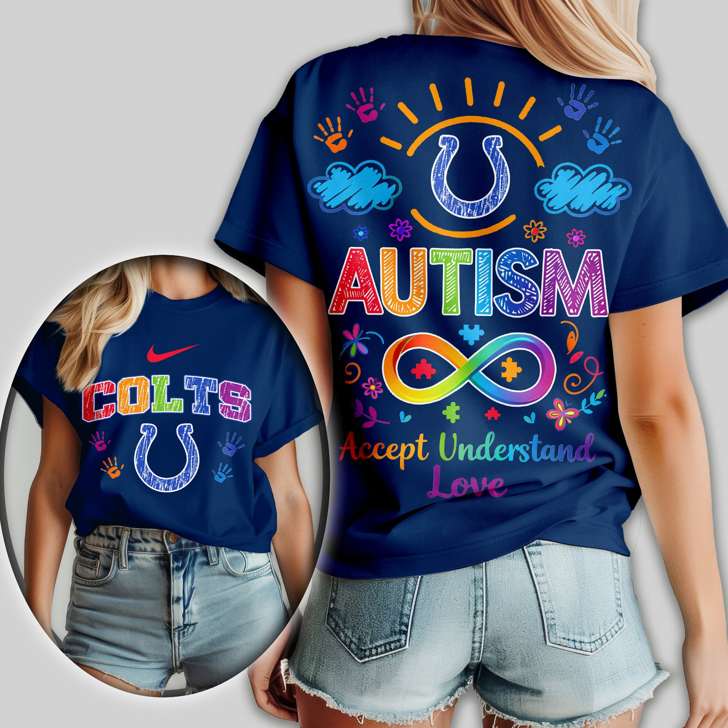 IC Premium NFL National Autism Acceptance Month Women Shirt DDT NTL