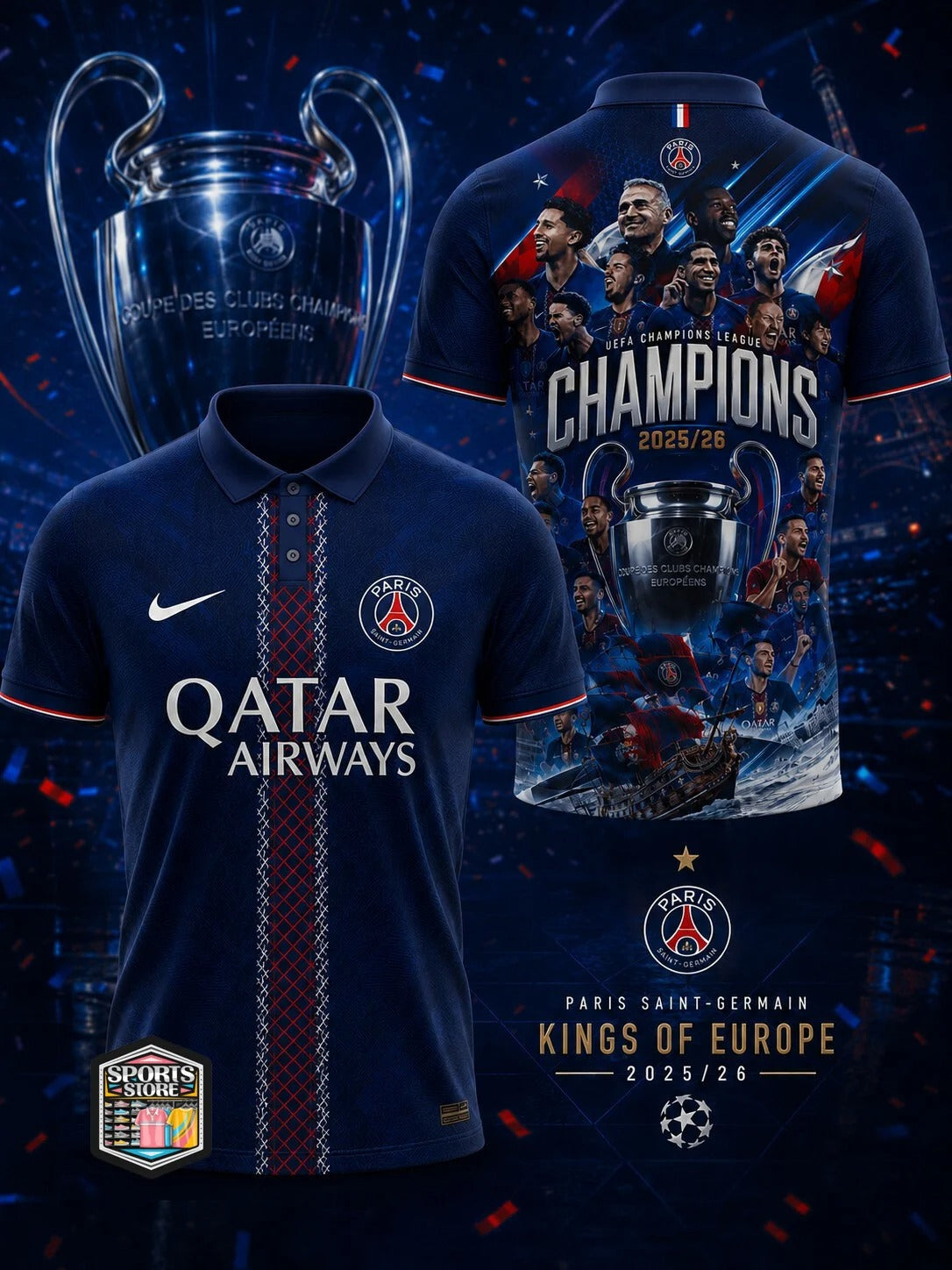 PSG Premium UEFA Champions League 2025/26 3D Shirt V2 DatND DVT 3105