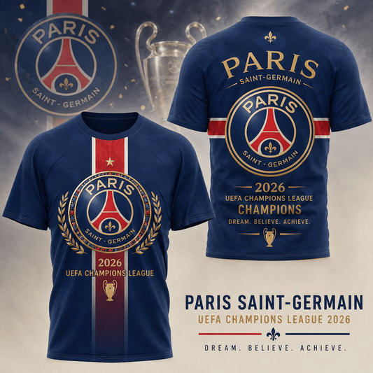 PSG Premium UEFA Champions League 2025/26 3D T-Shirt V2 DatND TANND