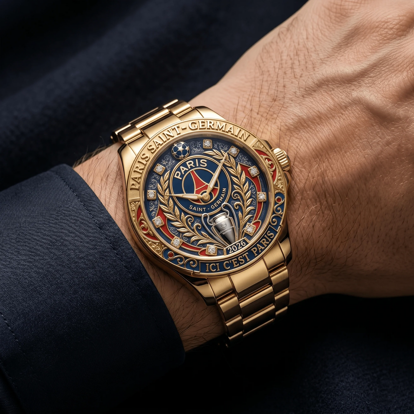 PSG UEFA Champions League 2526 Premium Stainless Steel Watch DATND TANTD 310526