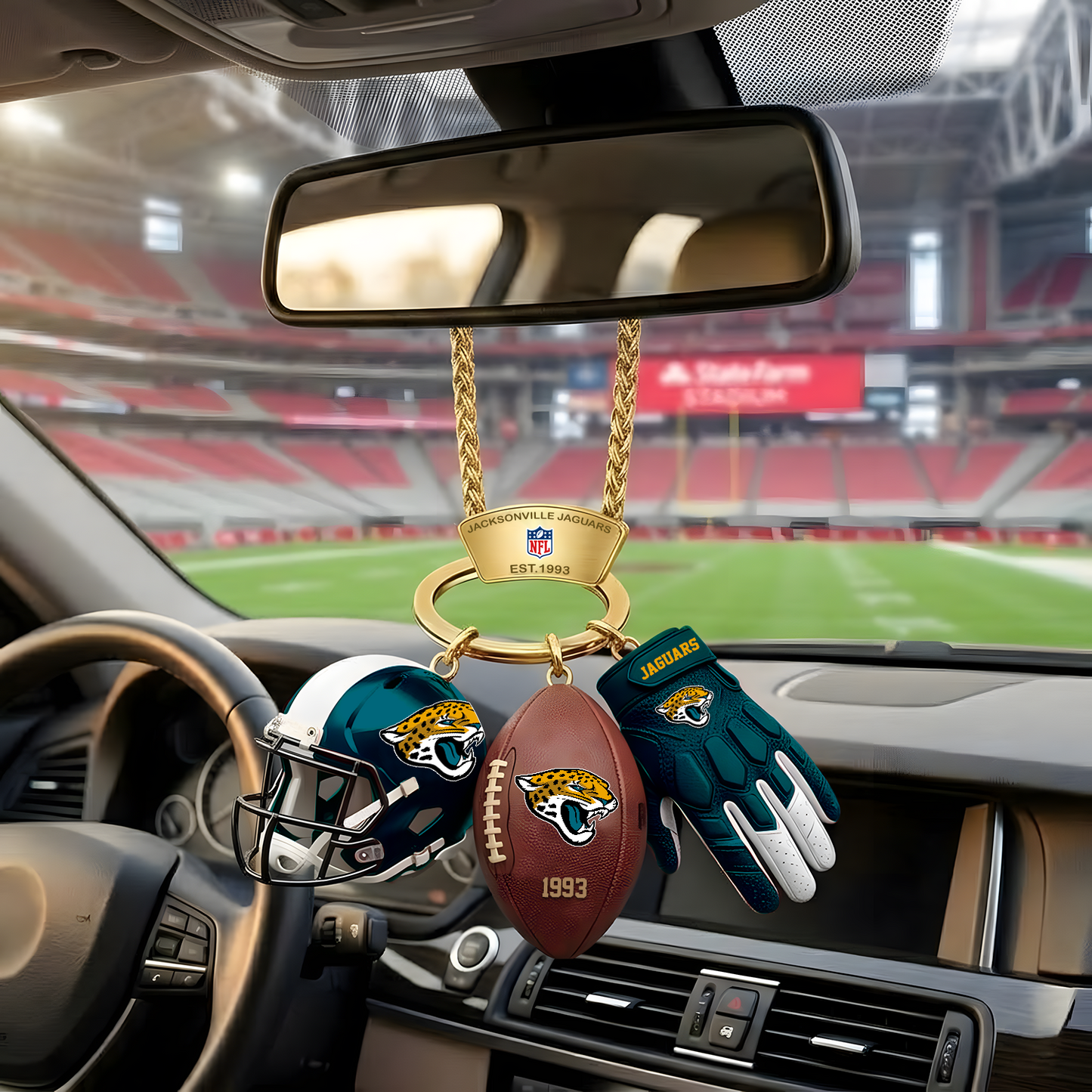 JAC X NFL Helmet and Football Car Ornament NAK NHT
