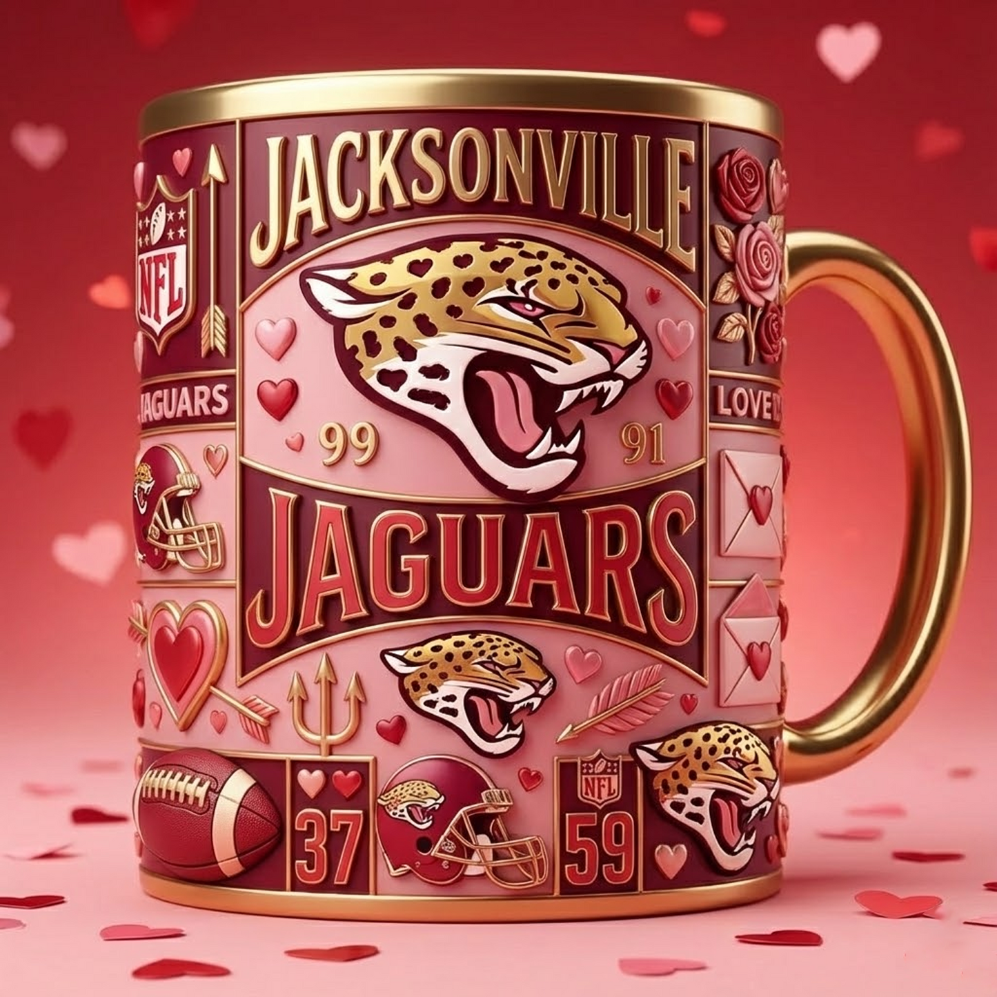 JAC X NFL Love Season Mug - Valentine 2026 NAK NHT