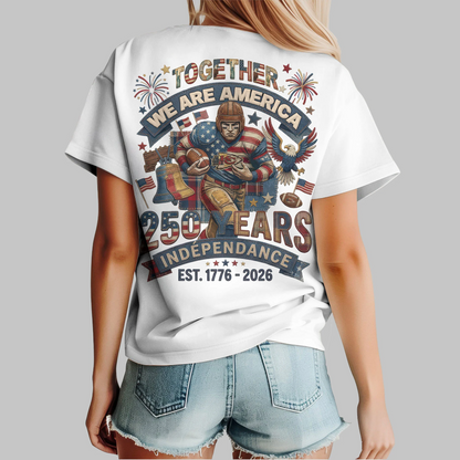 KCC Premium NFL 250th Anniversary Of America Patchwork Women Shirt DDT CTND