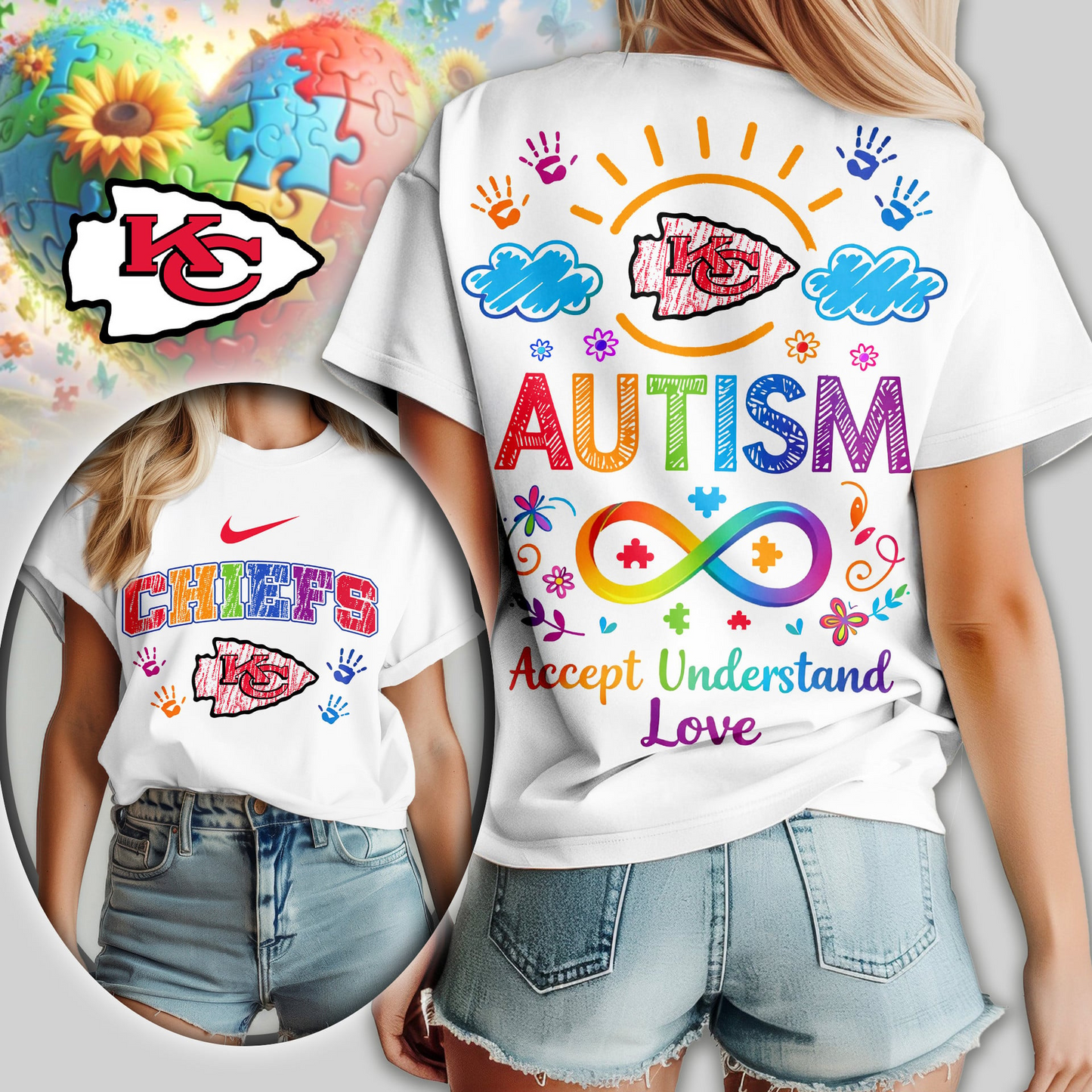 KCC Premium NFL National Autism Acceptance Month Women Shirt DDT NTL